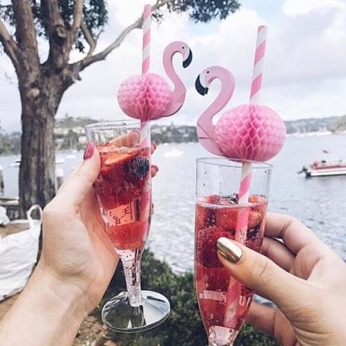 10/20PCS 3D Flamingo Drinking Straws Jungle Paper Straw Summer Pool Party Supplies Wedding Decor Adult Pink Blue Flamingo Straws