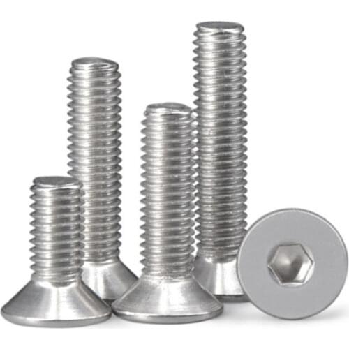 DIN7991 ISO10642 JISB1194 M2-M6 304 Stainless Steel Hexagonal Countersunk Screws Flat Head Screw