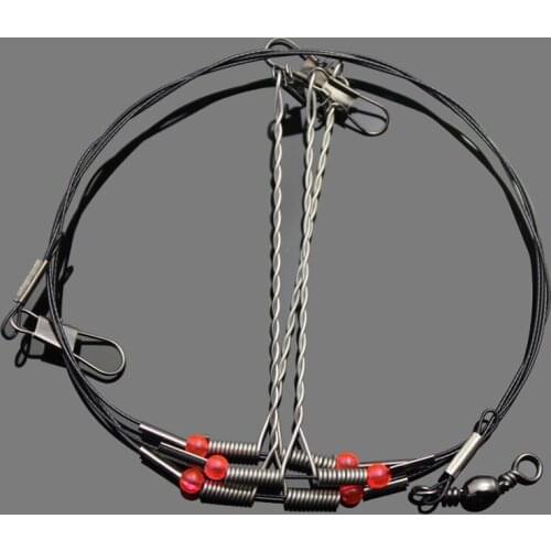 10pcs Stainless Steel 3 Way Balance Sabiki Rig 50LB Sea Fishing Rigs Size 93cm 0.6mm Saltwater Fishing Wire Rigs