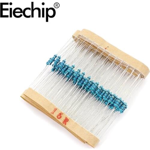 100pcs/lot 1/4W 1% Metal film resistor 16R 0.25W resistance 16 ohm Throught Hole