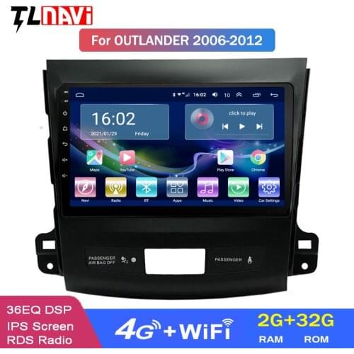 4G LTE 2G RAM 9 Inch Android 10 Car DVD GPS Navigation For Mitsubishi Outlander 2006-2012 Multimedia Radio System