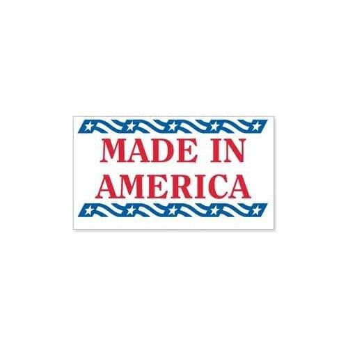 6000 pcs/lot 50x25mm MADE IN AMERICA back glue paper label sticker with film, Item No.SL12
