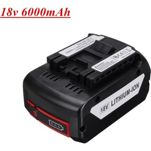 18V 6.0A Rechargeable Li-ion Battery For Bosch 18V Power tool Backup 6000mah Portable Replacement BAT609 Indicator light