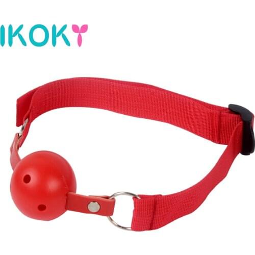 IKOKY Sex Bondage Adult Games Open Mouth Gag Ball Oral Fixation Stuffed Sex Toys for Women Couples Erotic SM Toys Adult Products