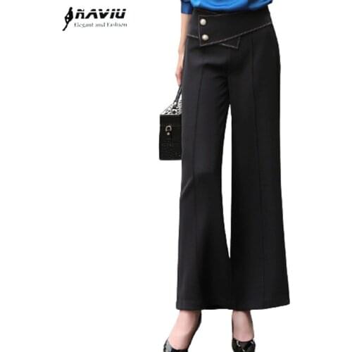 High-end Pants Women New Loose Black Professional Office Ladies Casual Temperament Wide Leg Pants