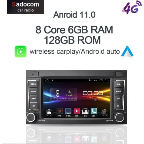 Carplay 7'' Android 10.0 Car DVD Player 6G+128G Radio car radio For VW/Volkswagen/Touareg/Transporter T5 2004-2011 Multimedia