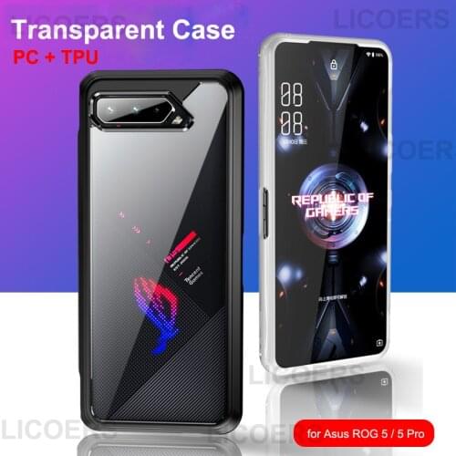For Asus ROG Phone 5 Pro 5 ZB643KL Case Clear PC TPU Anti-fingerprint Shockproof Breathable Heat Soft Cover for Asus ROG5 Funda