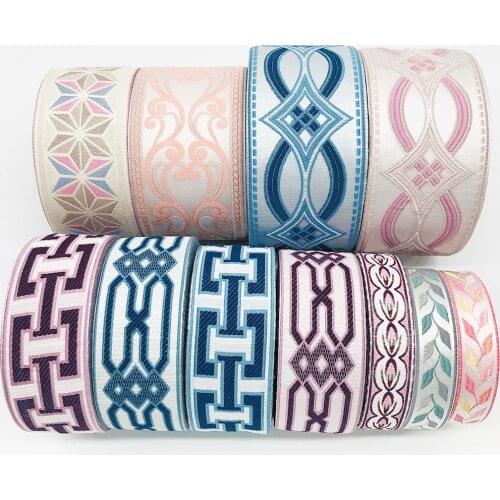 Colorful Vintage Ethnic Embroidery Lace Ribbon Boho Lace Fabric Trim DIY Clothes Bag Accessories Embroidered