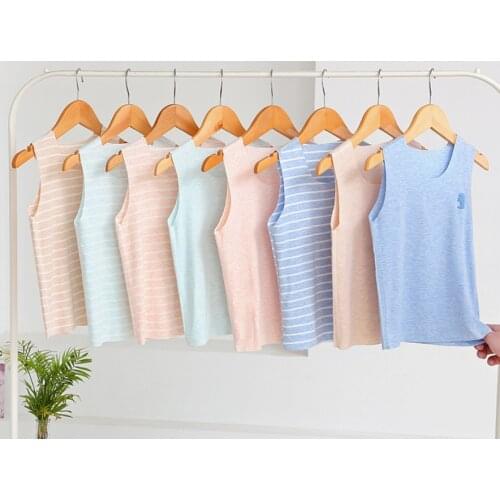 Children Seamless modal T-shirt for Boys Girls 2020 Print Kids T Shirt Girls Tops Sleeveless Summer Clothes 6 8 10 12 14 Years