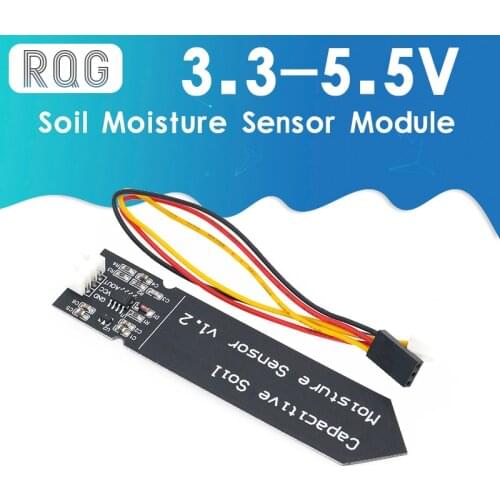 Capacitive Soil Moisture Sensor Module Not Easy to Corrode Wide Voltage Wire 3.3~5.5V Corrosion Resistant W/ Gravity for Arduino