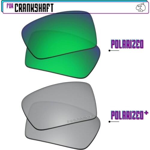 EZReplace Polarized Replacement Lenses for - Oakley Crankshaft Sunglasses - SilverP Plus-Green P