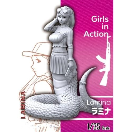 1/35 Resin Model Figure GK，Lamina，GIRLS in ACTION， Unassembled and unpainted kit