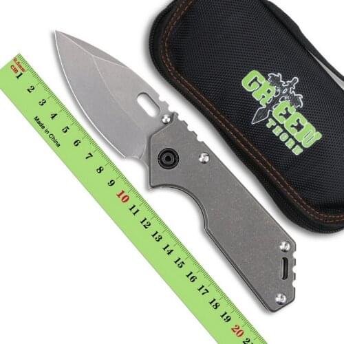Green Thorn 75AR, D2 Blade Titanium Alloy Handle Gasket System Camping Outdoor Survival Fruit Knife Practical Knife EDC Tool