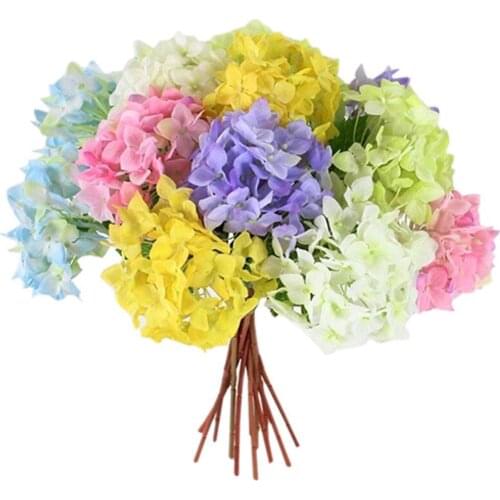 Artificial Hydrangea Fake Autum Silk Plastic Flowers Decorative High Quality Home Garden Wedding Bridal Decoration Wholesale New