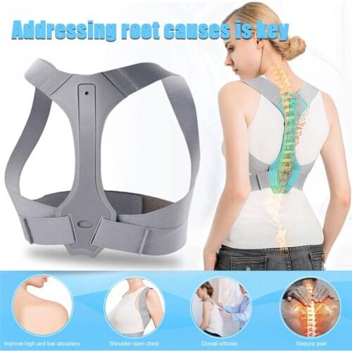 Adjustable Size Back Posture Corrector Back Pain Relief Support Spine Waist Straps Posture Correction Silver Belt For Men women