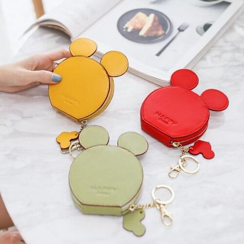 Disney Mickey Mouse cartoon Purse Coin lovely Coin bag card pack Minnie wallet children student mini Pendant bag Storage Change