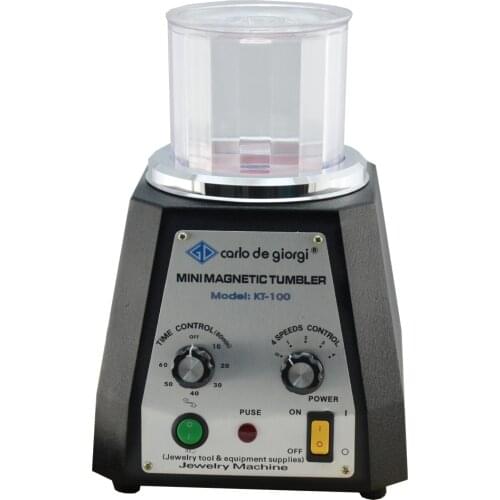 KT-100 Magnetic Tumbler Mini Jewelry Polishing Machine Gemstone Tumbling Finisher Jewelry Tools and Equipment