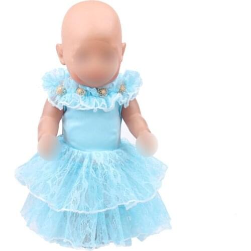 Doll clothes princess dress 6 colors fit 43 cm baby dolls and 18 inch Girl dolls clothing accessories f426-f431