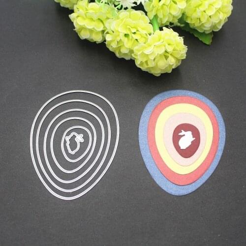 6PCS DIY Easter Egg and Rabbit Set Cutting Dies cute Metal Scrapbooking Embossing Flower Paper Craft Die