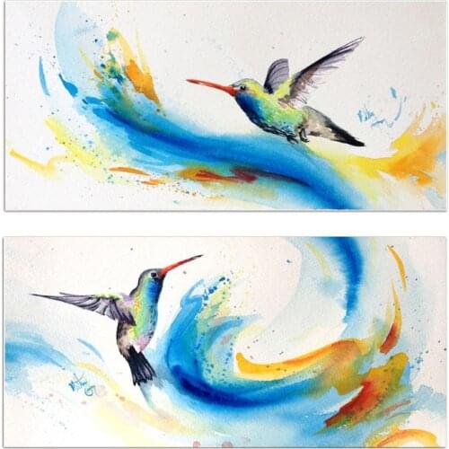 Skills Artist Hand-painted High Quality Modern Bird Canvas Painting For Wall Decorative Hand-painted Hummingbird Oil Painting