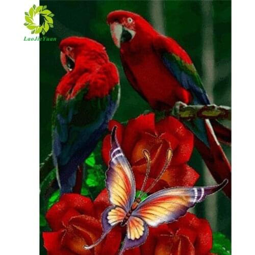 New crystal Round diamond painting diy bird & flower diamond painting embroidery Home Decor dimond mosaic flowers for people gif