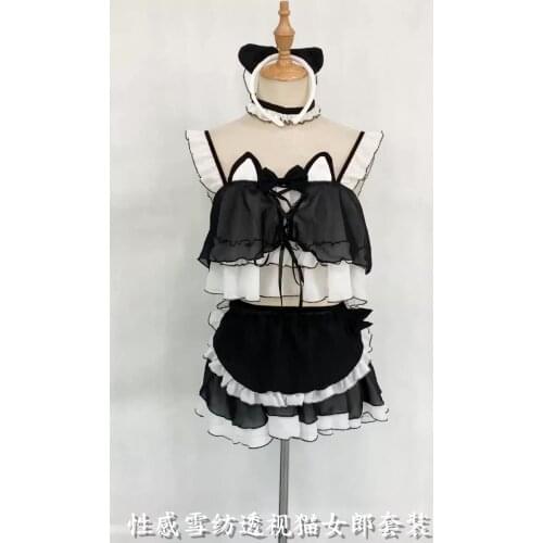 Oloey Sexy Costumes For Sex Pa(origin) Lace Neglige Black Red Lingerie Set Baby Dollslingeri Size De(origin) Babydoll Xxl Women