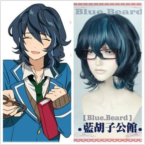 Anime Ensemble Stars Cosplay Tsumugi Aoba Wig High-temperature Fiber Synthetic Hair Blue Hair + Hair Net