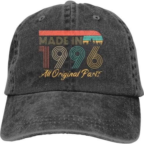 Retro birthday gift Cotton Cap Baseball Cap Snapback Hat Summer Cap Hip Hop Cap Made In 1996 All Original Parts Vintage Hats
