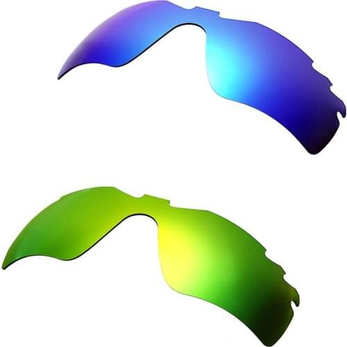 HKUCO Blue/Green 2 Pairs Polarized Replacement Lenses For Radar Path-Vented Sunglasses Increase Clarity
