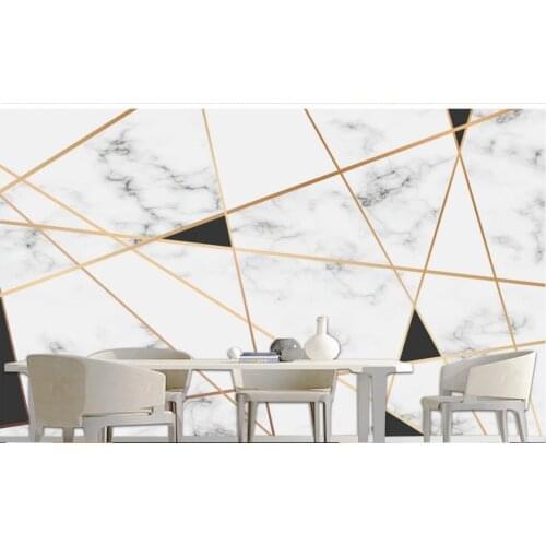 Custom photo wallpaper for walls 3 d murals wallpaper Abstract geometric white marble texture living room tv background wall