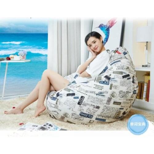 Various colors full printed living room bean bag chair,HOTSELL indoor home beanbag seat furniture, COVER ONLY , NO FILLER