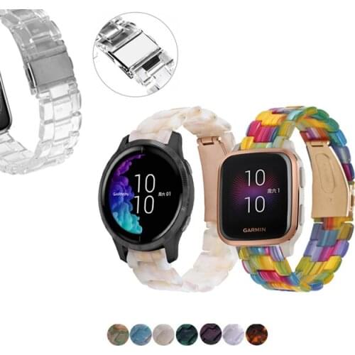 20mm 22mm Transparent Resin Strap Band for Garmin Venu SQ Strap Forerunner 245 645 music Vivoactive 3