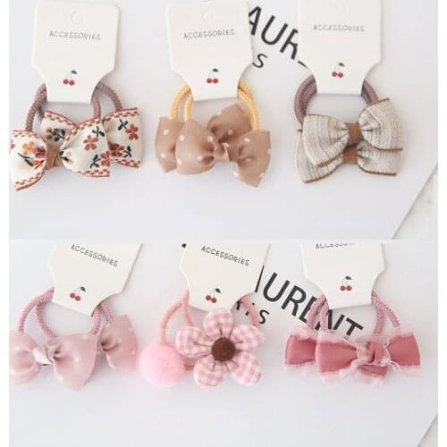 New Bow Cute Rope Children Baby Elastic Hair Rubber Bands Accessories Kids Girl Headband Tie Ring Headwear Scrunchie