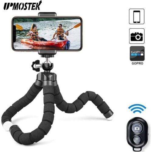 UPMOSTEK Tripod for Mobile Phone with Holder Stand Bluetooth Remote Selfie Stick Flexible Monopod Tripode Para for Live Selfies