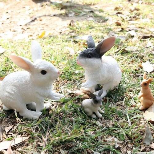 Cute Simulation Rabbit Animal Model Toy Safe Quality Toy Decoration Crafts Gifts Home Children Plastic D8M2
