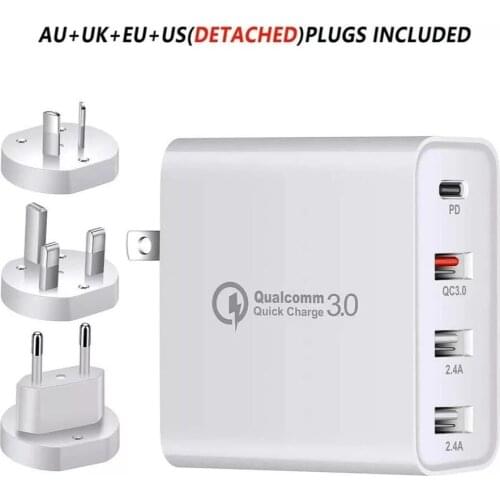 LAMJAD 48W Multi Quick Charge 3.0 USB Charger PD USB Type C QC3.0 QC Turbo Wall Fast Phone Charger For iPhone 11 Pro Max Xiaomi