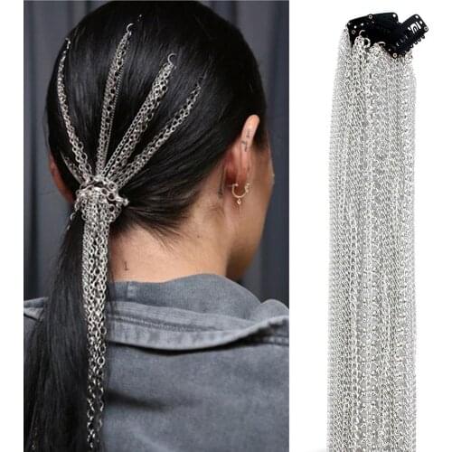 Women Multi Strand Hair Extension Chain Ponytail Tassel Headdress Party Decor Fashion Headwear Tassels Long Chains for Women