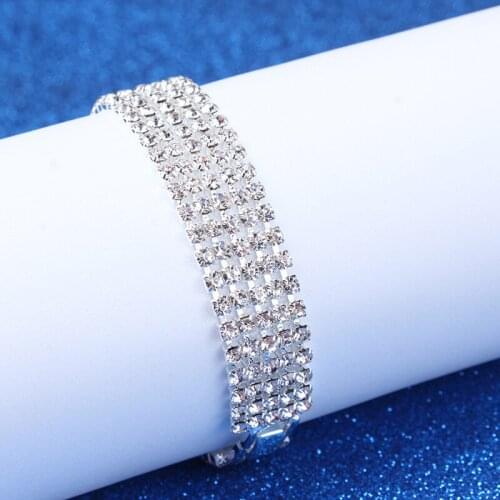 Classic Rhinestone Bracelet For Women Wide Links Chain Bracelet 2020 Zircons Bracelets Fashion Jewelry Pulseras Mujer