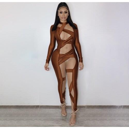 New Women Sexy Snake Skin Zipper Fornt Bandage Jumpsuit Bodysuit Catsuit Overall One Piece Party Rompers Overall Streetwea