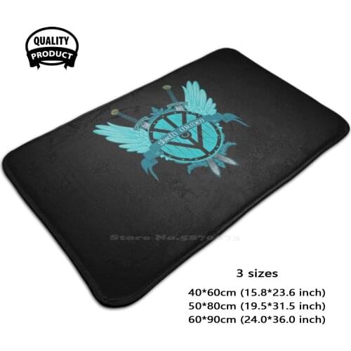 Shield Badass Woman Winged Teal Viking Shield Door Mat Foot Pad Home Rug Shield Teal Viking Shield Vikings Viking Shield Pagan