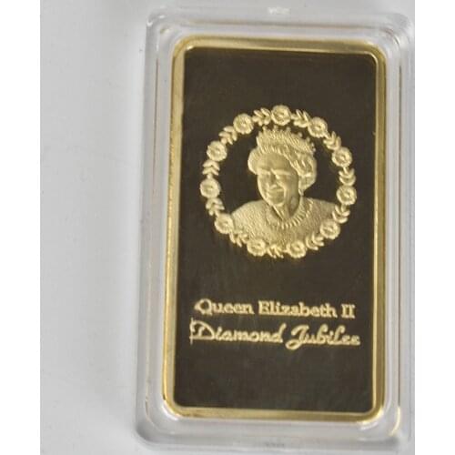 Gold Coin The Queen Elizabeth II Plated Metal Commemorative For Collection with Senior gift box