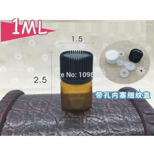 1ML Glass Penicillin Bottle, 1G Essential Oil Vials, Brown Essential Oil bottles, Small Cosmetic Oil Bottles, 100pcs/Lot