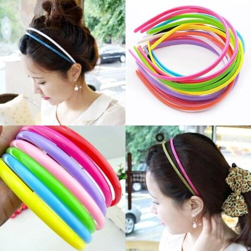 1 piece Korean version Candy color 0.8CM Wide section Plastic Headband Hot sale Sweet Face wash Headband Head buckle Multicolor
