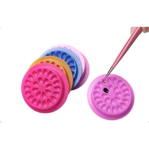 100 pcs Eyelash Extension Glue Holder Pallet Fans Eyelash Holder Palettes Eyelash Extensions Glue Holder Plastic Pallet Pads