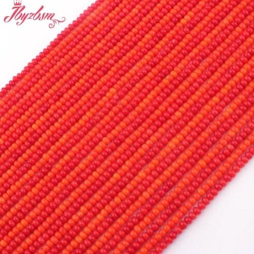 2x3mm Smooth Rondelle Coral Beads Natural Stone Beads For DIY Necklace Bracelets Earring Jewelry Making Loose 15" Free Shipping