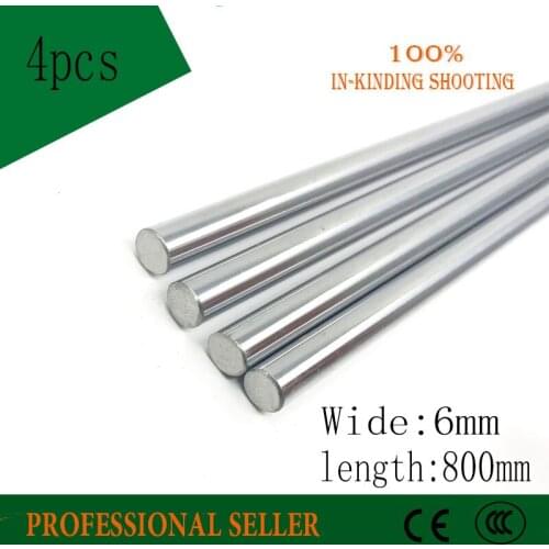 4pcs 6mm 6x800 linear shaft 3d printer 6mm x 800mm Cylinder Liner Rail Linear Shaft axis cnc parts 6*800mm