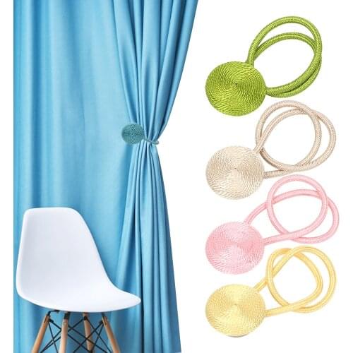 Curtain Decorative Accessories Multi-Color Optional Curtains Tieback Europe Style Magnet Magnetic Braided Round Curtain Buckles