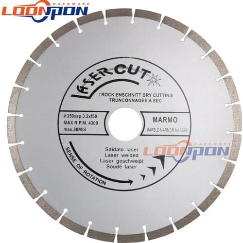 Diamond Circular Saw Blades Diamond Saw Disc 350mm Cutting Glass Glass Tile Jade PVC Plastic Pipe Bore 50mm 1Pc