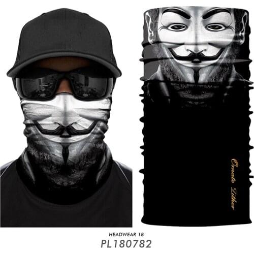 Balaclava Army Bandana Anonymous Face Cover V For Vendetta Half Mask Cycling Neck Gaiter Tube Buff Scarf Running Headband Masque