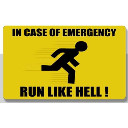 Safety Humour Decorative Warning Funny Run Like Hell Metal Door Wall Sign Plaque